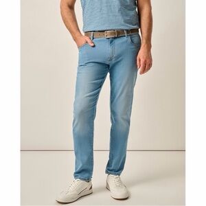 Johnnie-O Pasadena Stretch Cotton Jean Pacific Wash 38x34 Relaxed Straight Golf